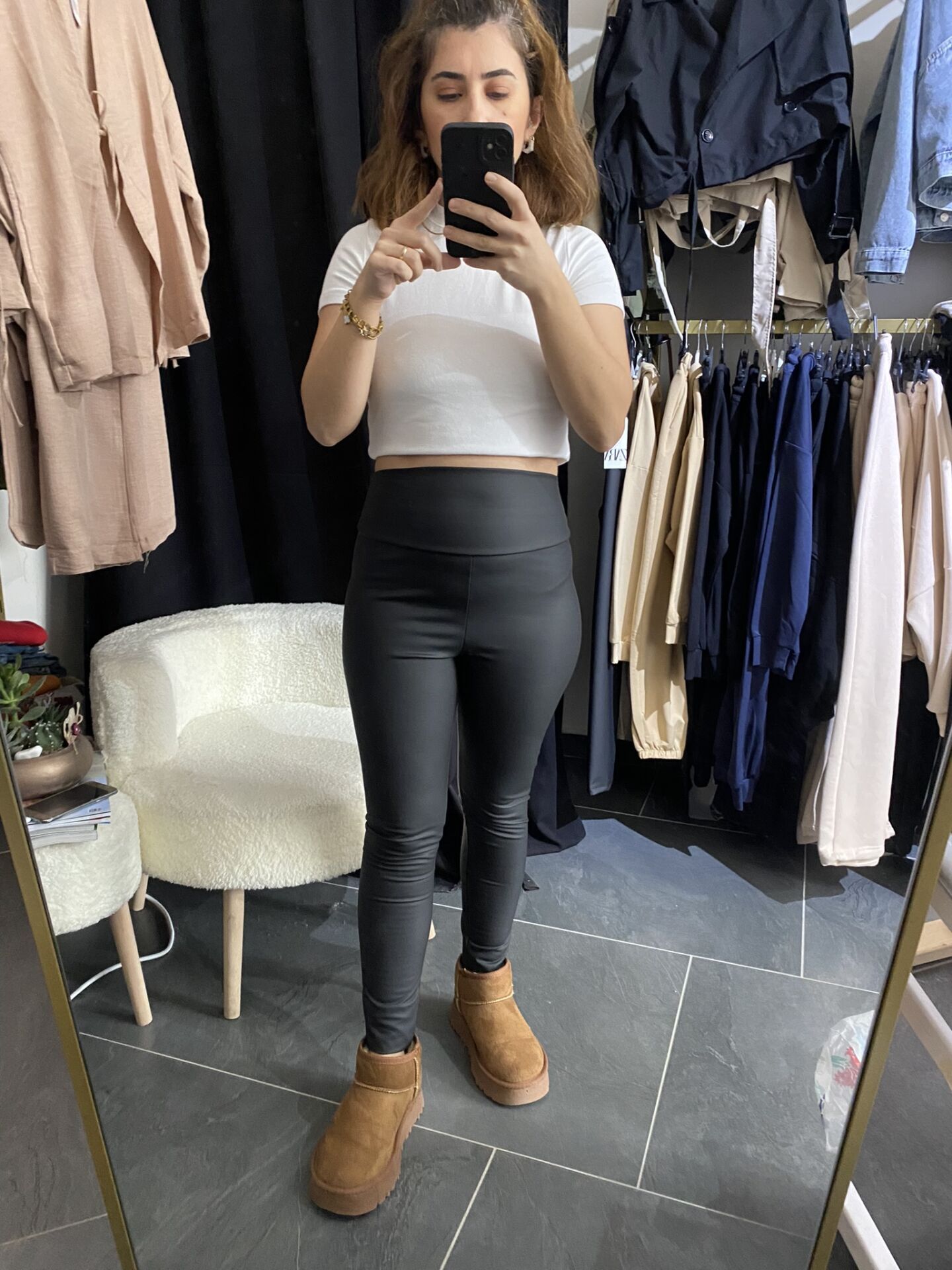 ZARA ETİKETLİ SUNİ DERİ TAYT