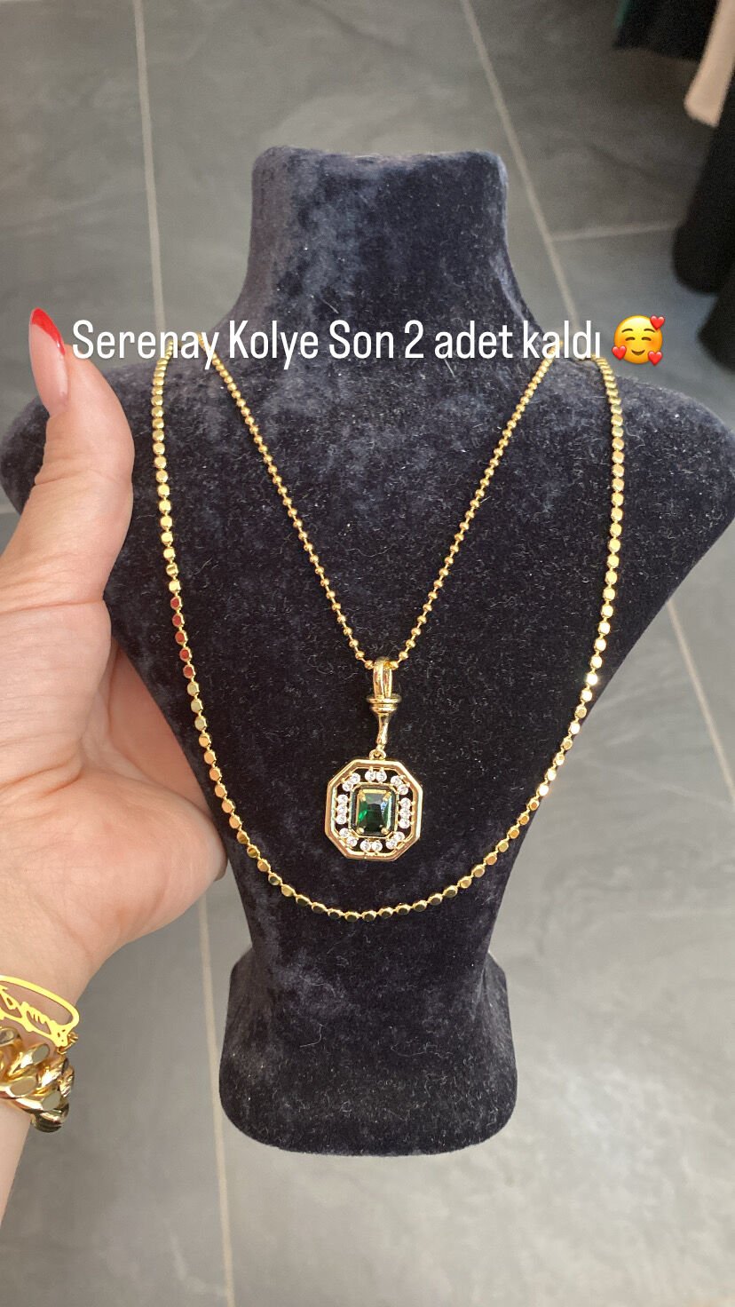 YEŞİL TAŞLI SERENAY KOLYE