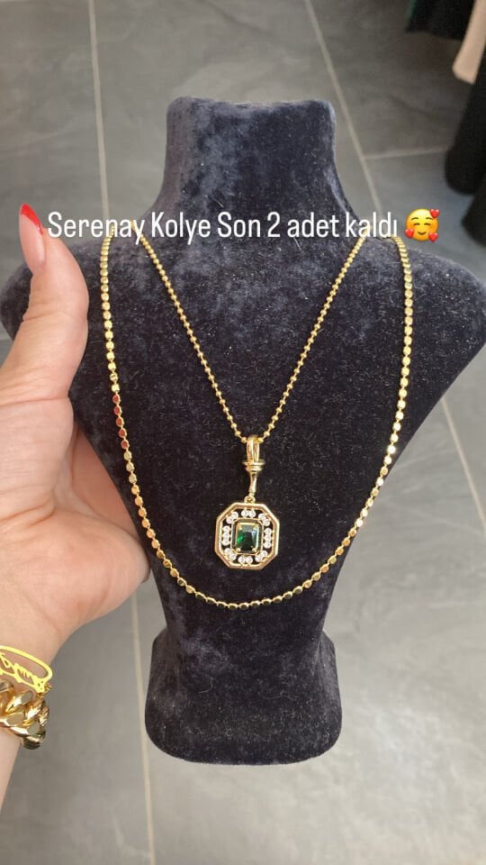 YEŞİL TAŞLI SERENAY KOLYE