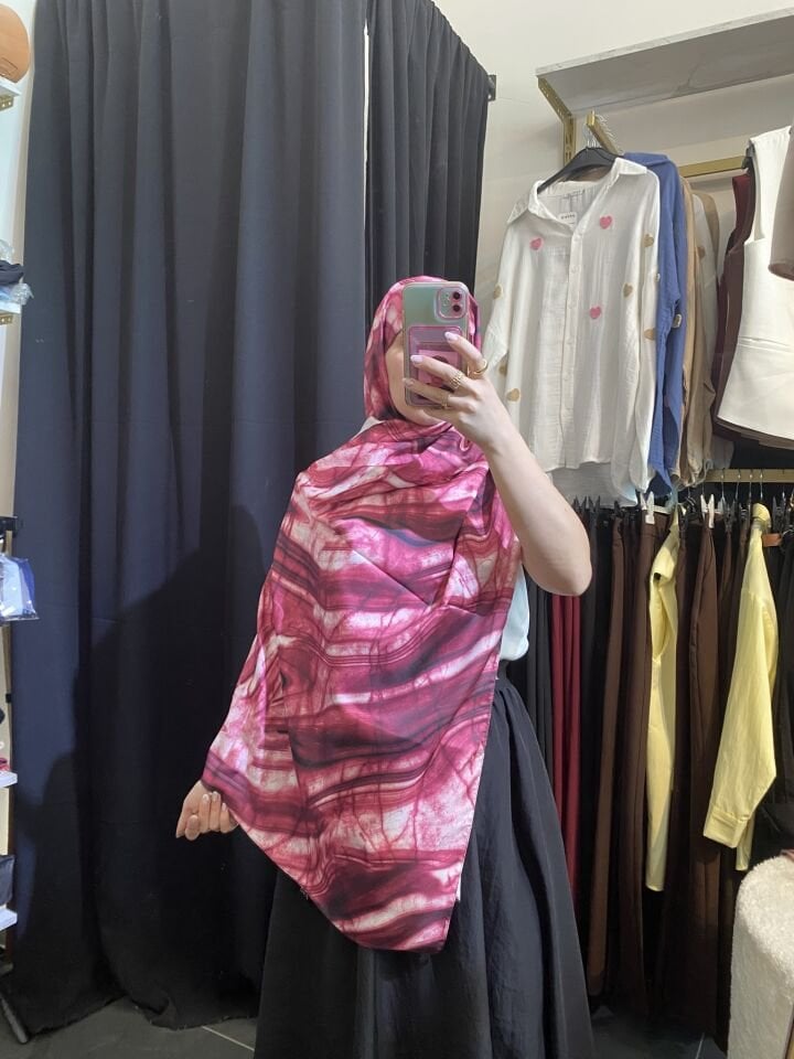 MK SATEN ŞAL PEMBE