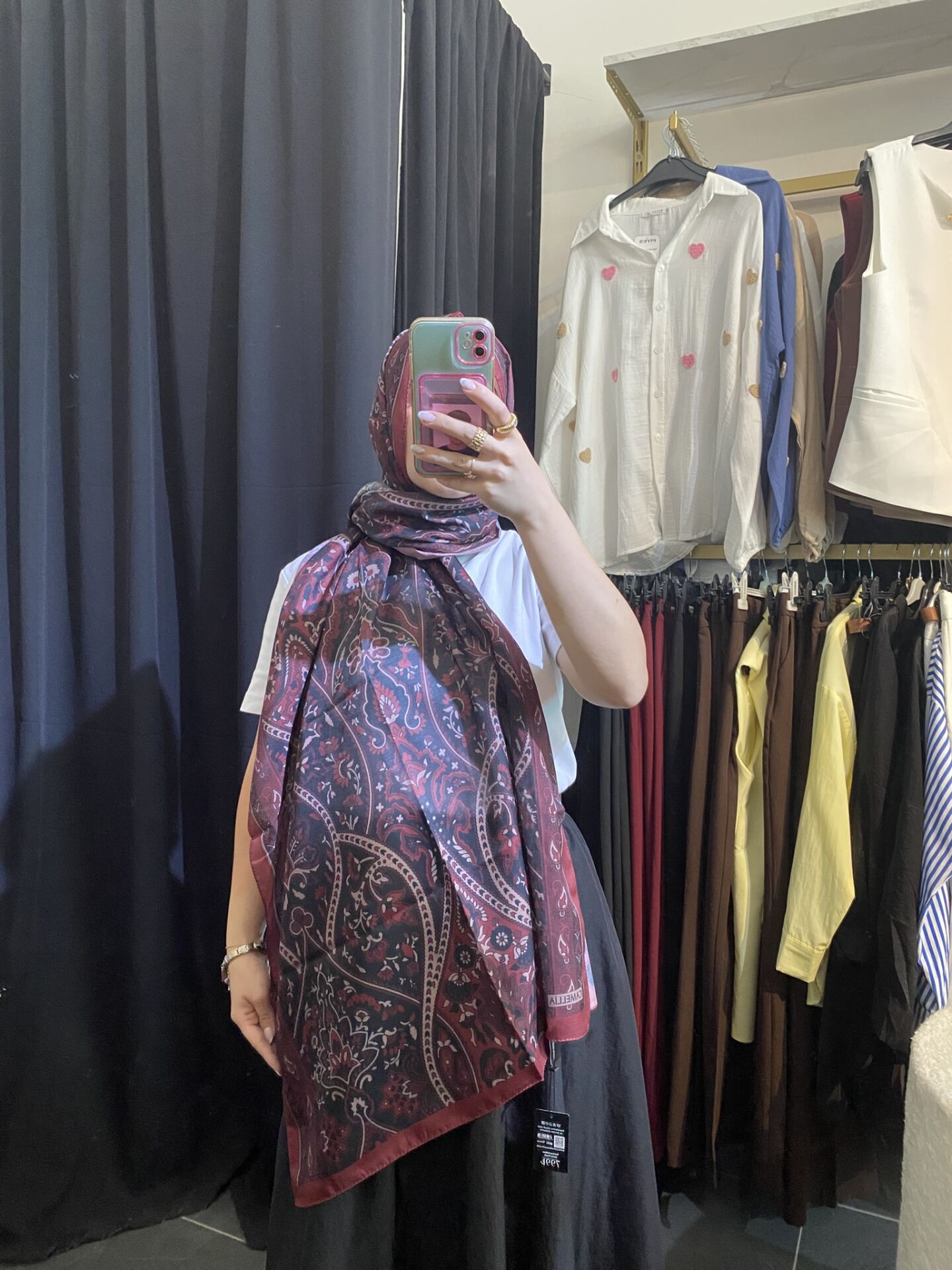 CAMELLİA ETNİK DESEN ŞAL BORDO