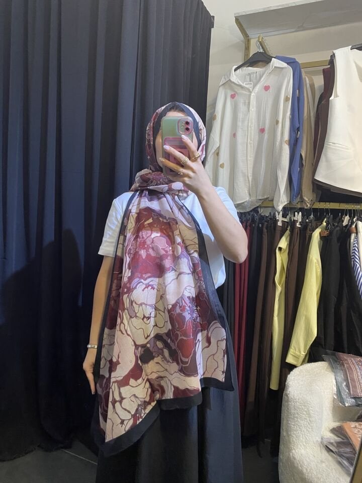 MK LİNA DESEN ŞAL BORDO
