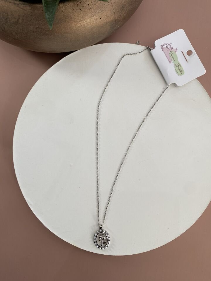 GÜMÜŞ ÇELİK KOLYE 45+5 CM