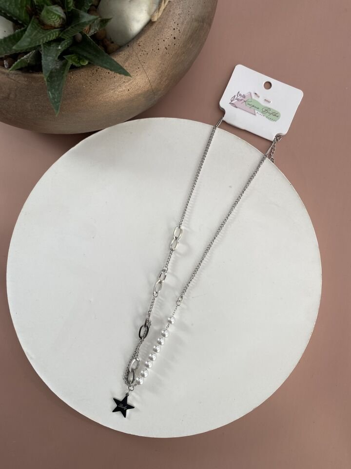 GÜMÜŞ ÇELİK KOLYE 45+5 CM