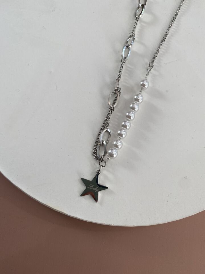 GÜMÜŞ ÇELİK KOLYE 45+5 CM