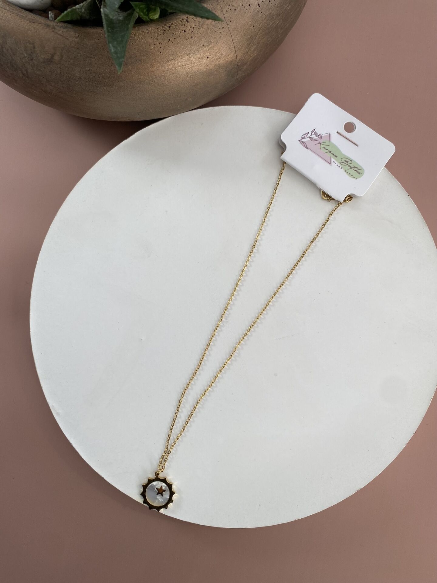 GOLD ÇELİK KOLYE 45+5 CM