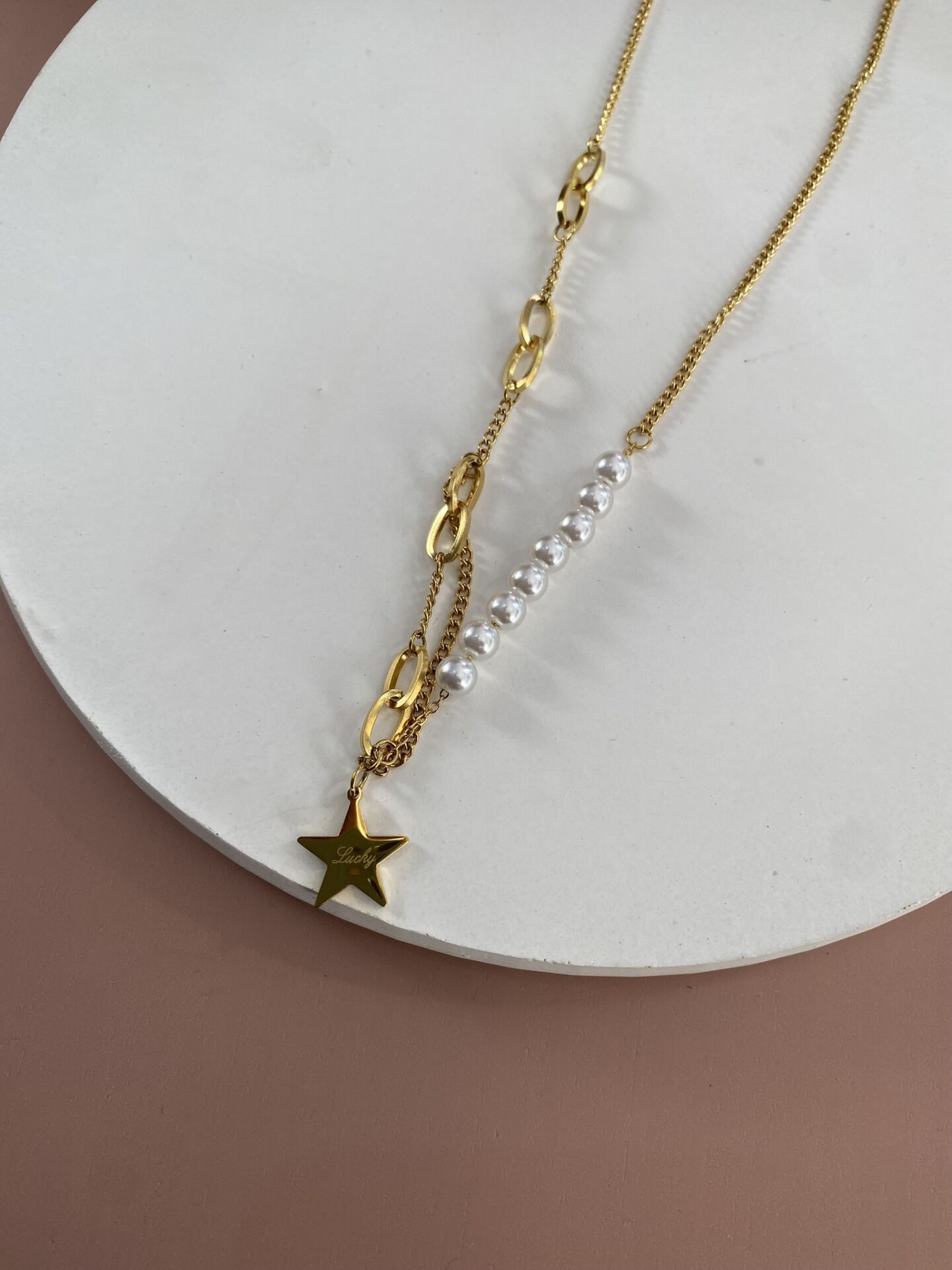 GOLD ÇELİK KOLYE 45+5 CM