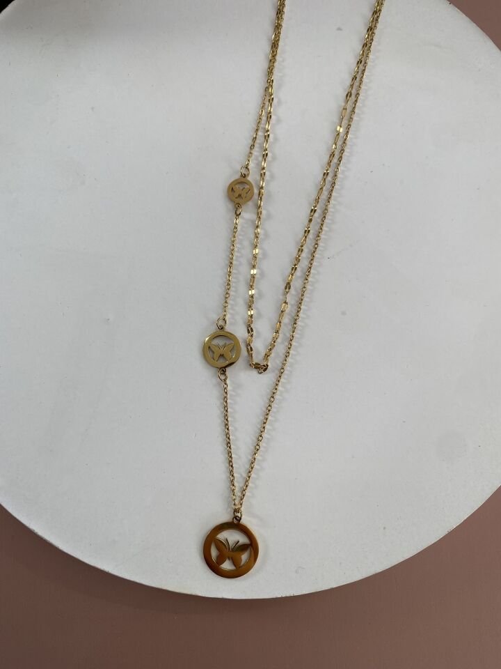 GOLD ÇELİK KOLYE 45+5 CM