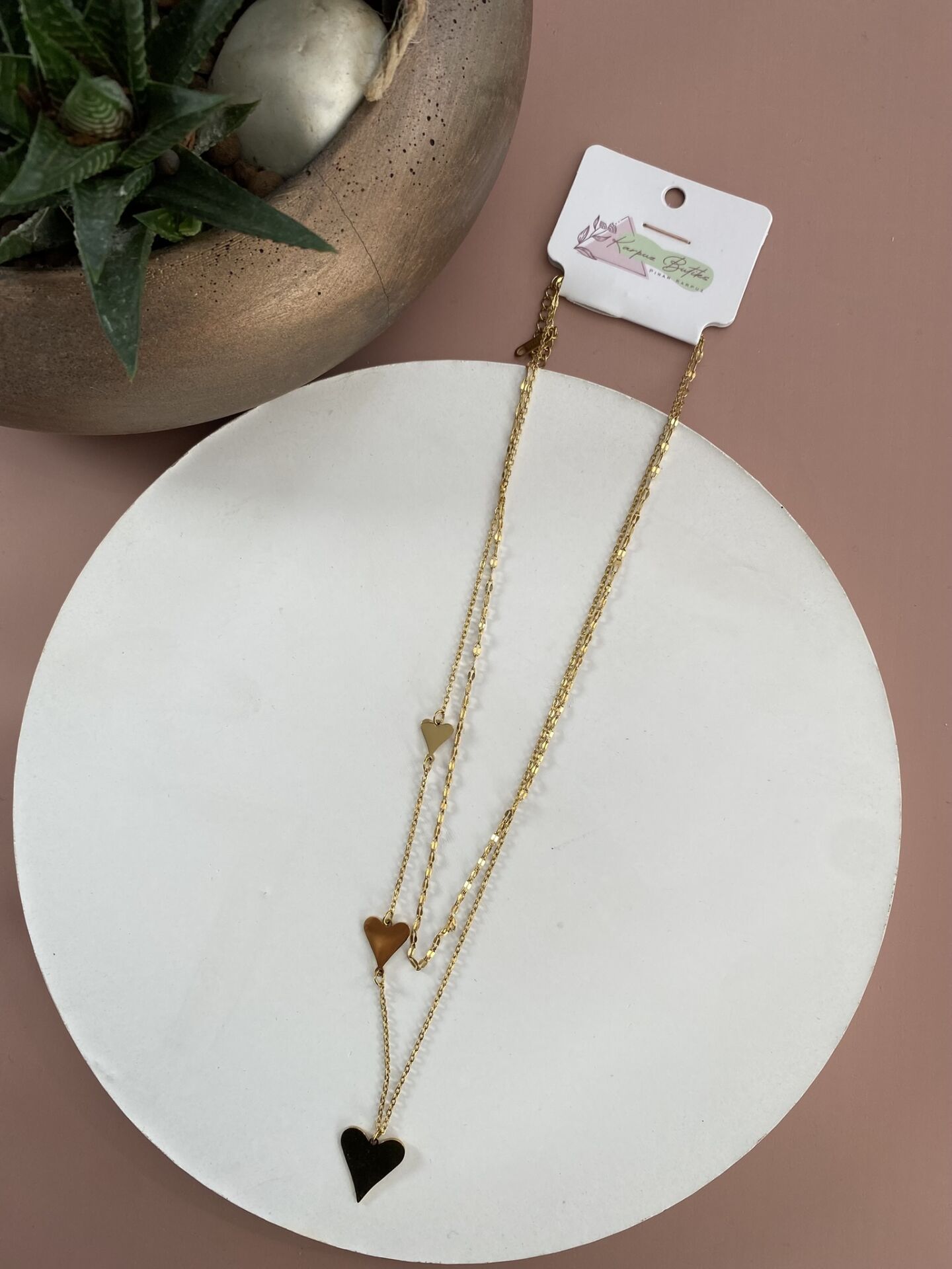 GOLD ÇELİK KOLYE 45+5 CM