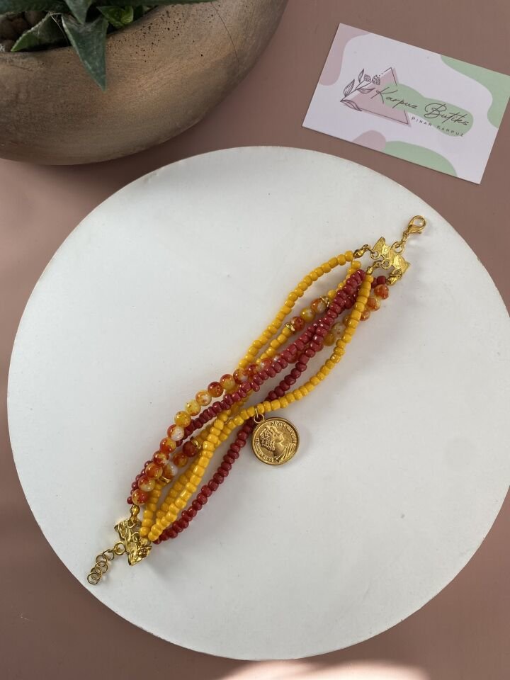 TASARIM ÇOKLU BONCUK BİLEKLİK 18 CM