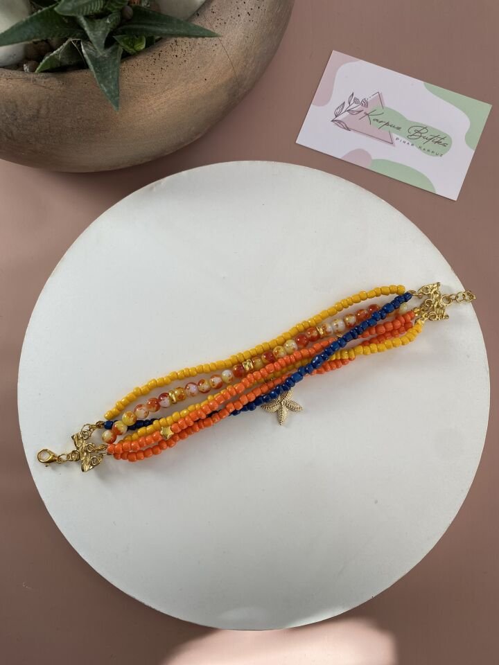 TASARIM ÇOKLU BONCUK BİLEKLİK 18 CM
