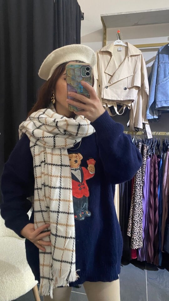 LACİVERT MUADİL TEDDY BEAR KAZAK