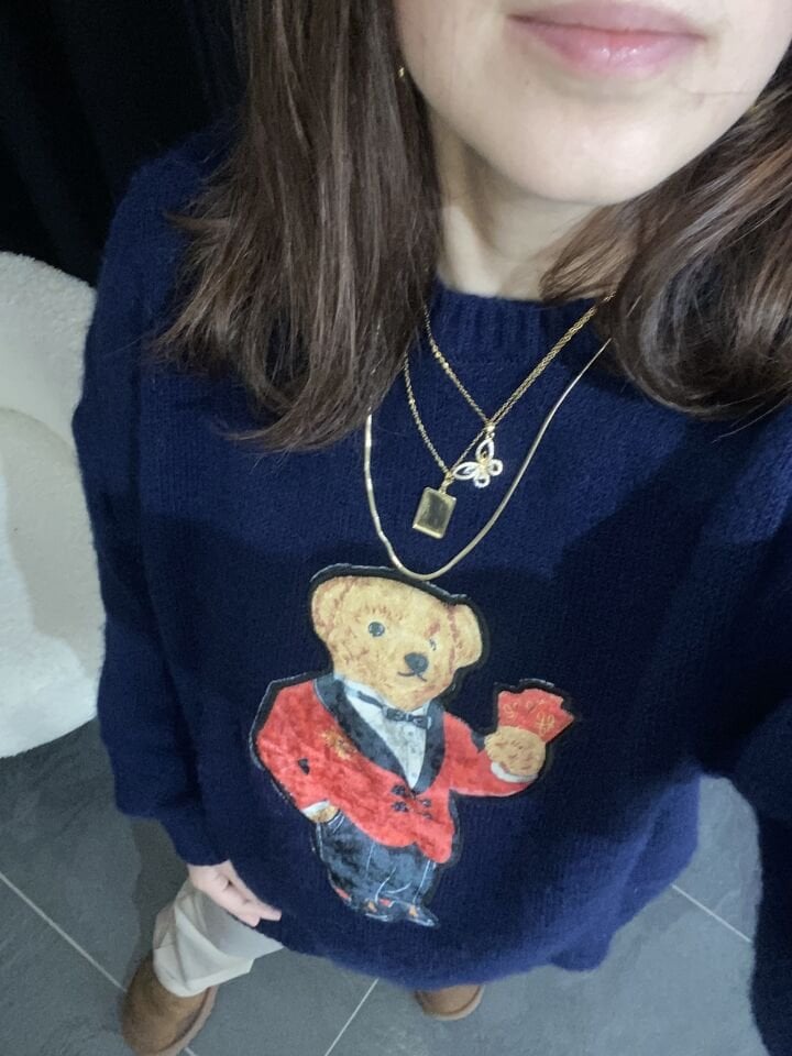 LACİVERT MUADİL TEDDY BEAR KAZAK