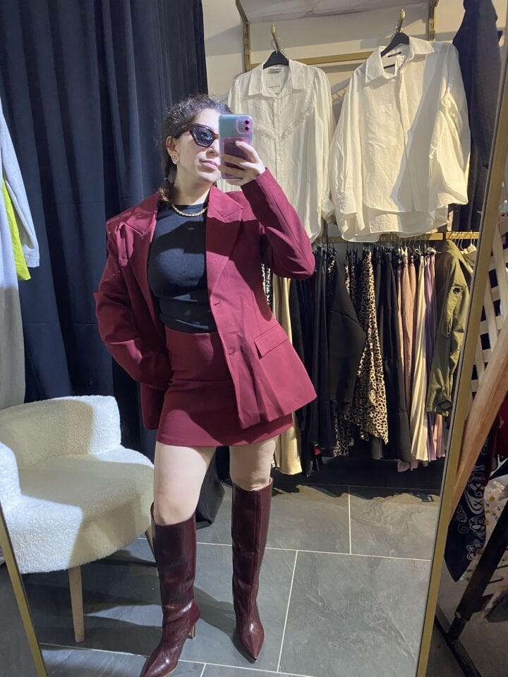 BORDO PREMİUM ETEKLİ CEKET TAKIM