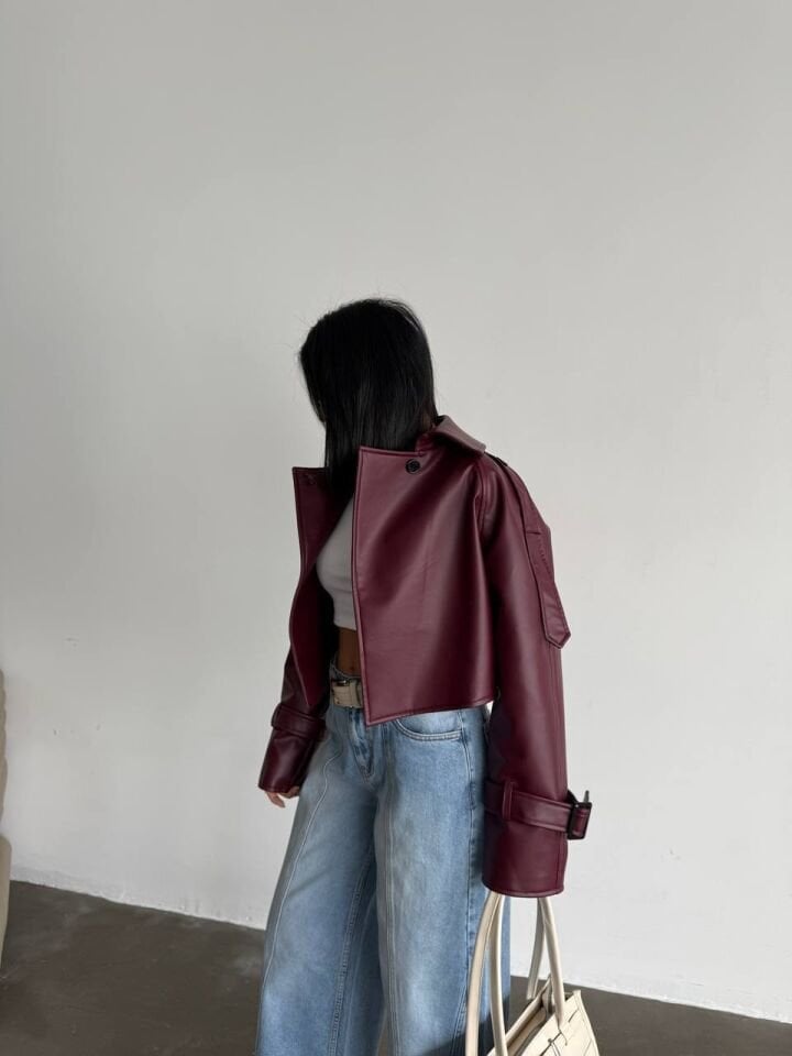 PREMİUM KALİTE BORDO DERİ CEKET