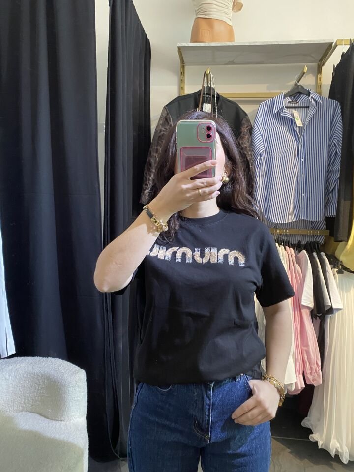 MİU MARKA MODEL SİYAH TİŞÖRT